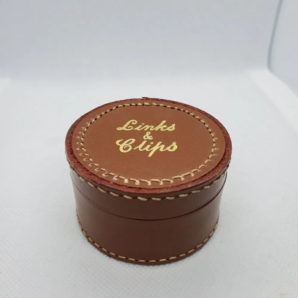 Vintage Real Hide Links & Clips Holder